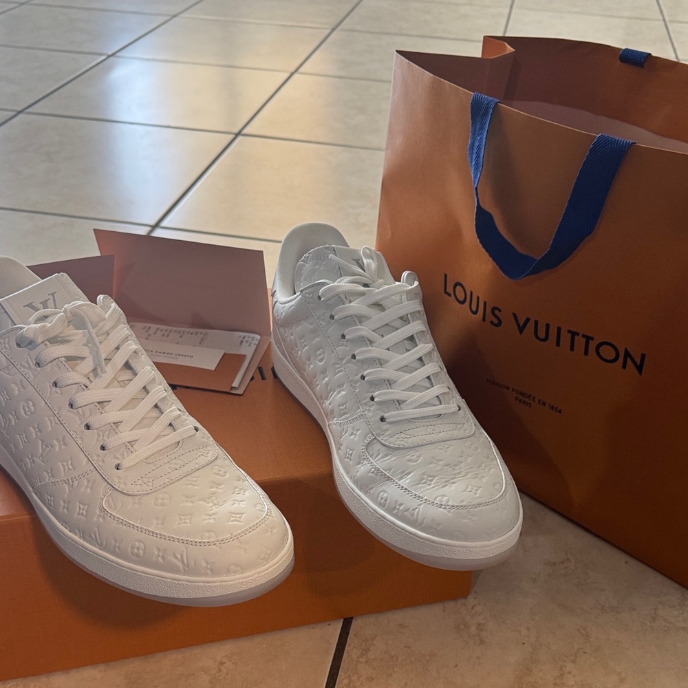 Louis Vuitton Embossed White Sneakers